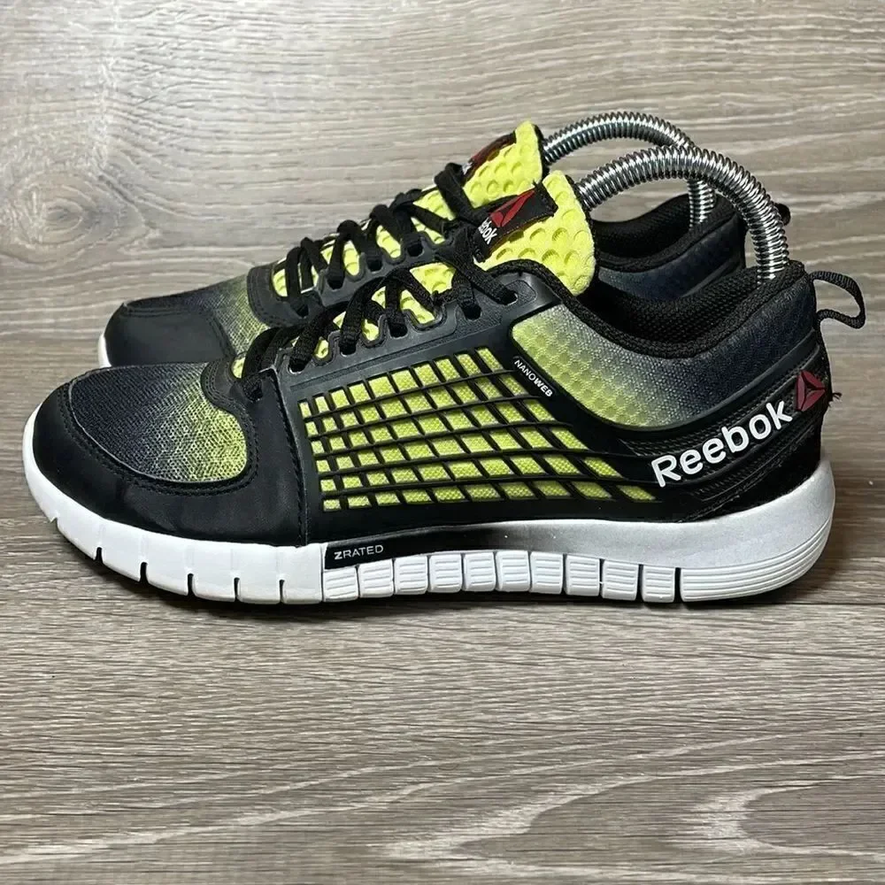Reebok CrossFit ZQuick 2.0 Nanoweb Mens Sz 5/Womens 6.5 Black Neon Green Sneaker